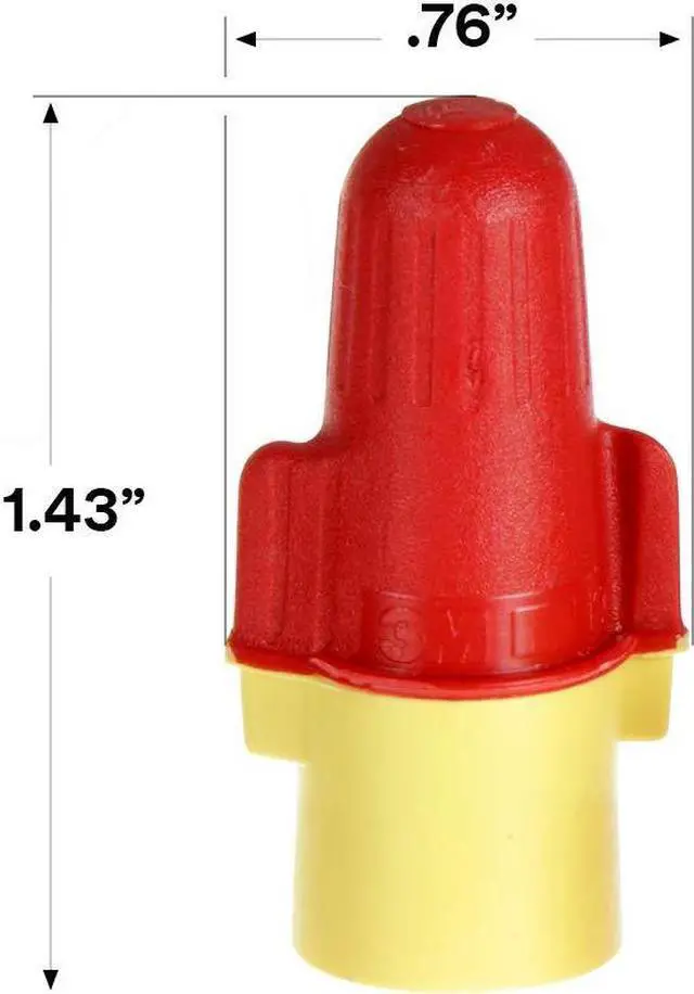 Alt view image 2 of 7 - 3M Performance Plus Wire Connector, Flexible Steel Spring Connectors, 22-8 AWG, Red and Yellow Color (R/Y+), Bag of 100
