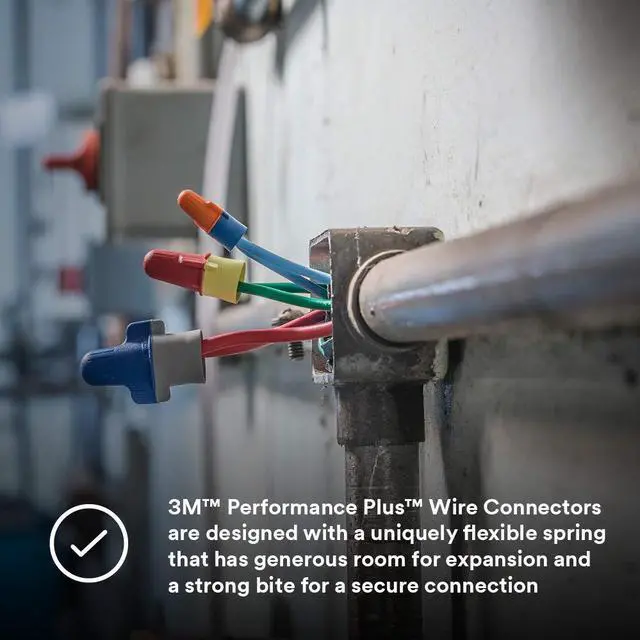 Alt view image 7 of 7 - 3M Performance Plus Wire Connector, Flexible Steel Spring Connectors, 22-8 AWG, Red and Yellow Color (R/Y+), Bag of 100