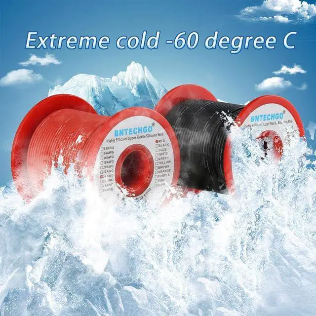 Alt view image 4 of 7 - BNTECHGO 24 Gauge Silicone Wire Spool red and Black Each 100ft Flexible 24 AWG Stranded Tinned Copper Wire