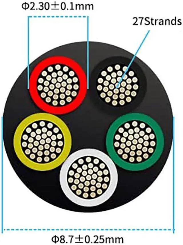 Alt view image 5 of 6 - 16 Gauge 5 Conductor Electrical Wire 25FT, UL 2464 16 AWG 5 Wire Cable Tinned Copper PVC Stranded 16/5 Core Wire for LED Lighting, Outdoor Low Voltage Extension Cable, Automotive etc.