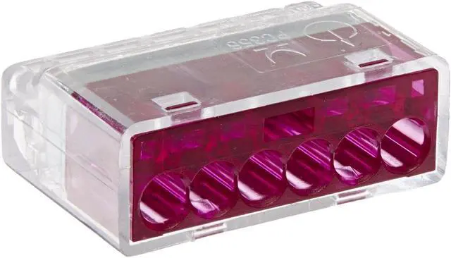 Main image of NSI PIWC-6-C Easy-Twist Push-in Wire Connector, 6 Wires, Purple (Box of 50)
