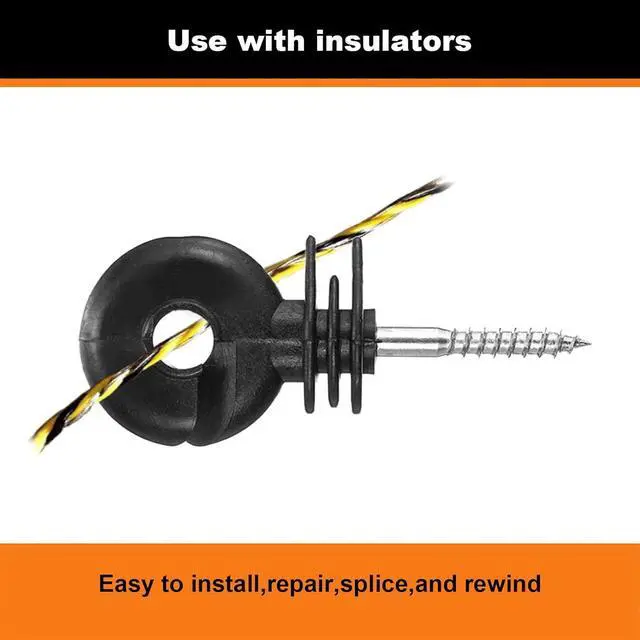 Alt view image 4 of 6 - Upgraded Electric Fence Polywire 1312feet 400 Meters,1/8 Diameter Portable Electric Fencing Polywires, 6 Stainless Steel Strands Easy to Install,Portable Electronic Fence,Yellow and Black