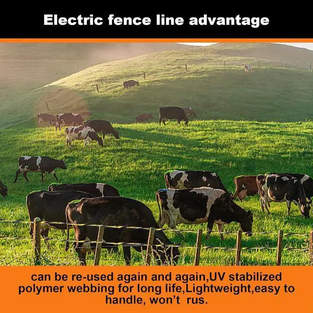 Alt view image 3 of 6 - Upgraded Electric Fence Polywire 1312feet 400 Meters,1/8 Diameter Portable Electric Fencing Polywires, 6 Stainless Steel Strands Easy to Install,Portable Electronic Fence,Yellow and Black