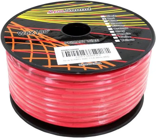 Alt view image 2 of 4 - GS Power 8 AWG (American Wire Gauge) Copper Clad Aluminum Primary Cable. for Car Audio Speaker Amplifier Remote Battery 12V Automotive Wiring | 100 Feet Red (Also in Black & Red/Black Bonded)