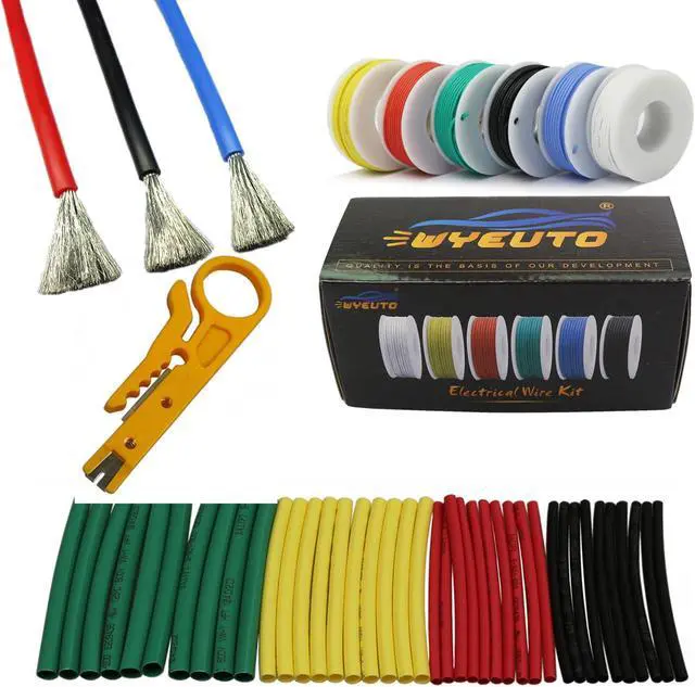 Main image of 18awg Stranded Wire Core Hook up Wires-6 Different Colored Jumper Wire 16.4ft or 5m Each,18 Gauge Tinned Copper Wire Silicone (OD: 2.3mm) Hook up Wire Kit