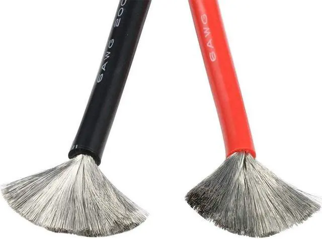 Alt view image 3 of 7 - BNTECHGO 6 Gauge Silicone Wire 10 ft Red and 10 ft Black Flexible 6 AWG 3200 Strands of 0.08mm Tinned Copper Wire