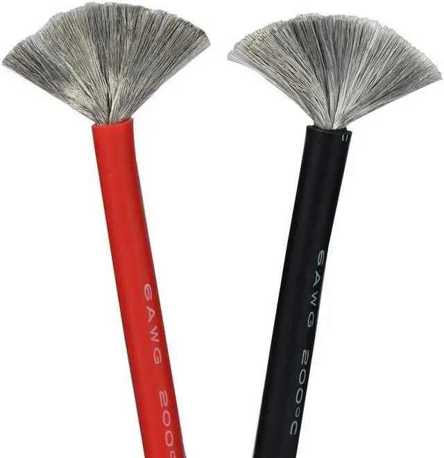 Alt view image 4 of 7 - BNTECHGO 6 Gauge Silicone Wire 10 ft Red and 10 ft Black Flexible 6 AWG 3200 Strands of 0.08mm Tinned Copper Wire