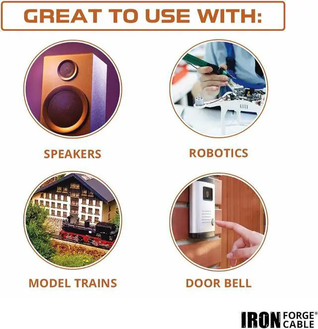 Alt view image 5 of 5 - Iron Forge Cable 6 Gauge Primary Wire 2 Pack - 25ft Copper Clad Aluminum Wire - 1 Red and 1 Black