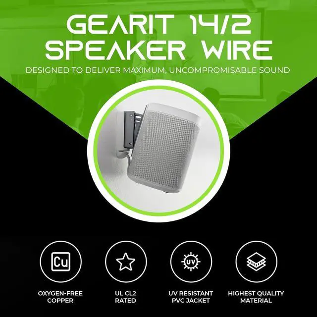 Alt view image 3 of 7 - GearIT 14/2 Speaker Wire (500 Feet) 14AWG Gauge - in Wall Audio Speaker Wire Cable / CL2 Rated / 2 Conductors - OFC Oxygen-Free Copper, White 500ft