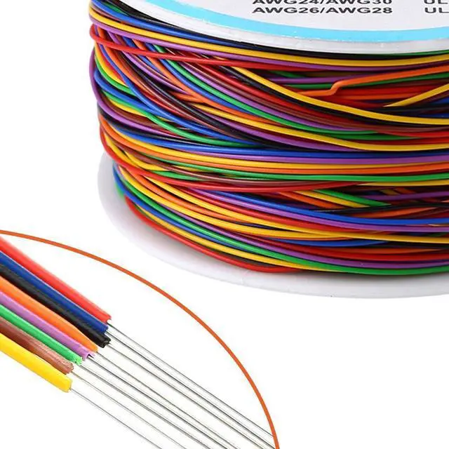 Alt view image 6 of 7 - Copper Wire Wire-Wrapping 30AWG 8-Wire Colored Insulation Test Wrapping Cable P/N B-30-1000 250M PCB Solder Tinned Copper Solid Cable 80