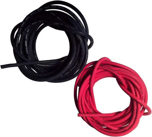 Main image of 30 ft 10 Gauge High Temperature Wire 150 Degrees C Rated. UL and CSA Rated Silicone Rubber Insulated Cable Black and Red 15 ft of Each Color, Made in USA (30FT 10g Silicone Wire)