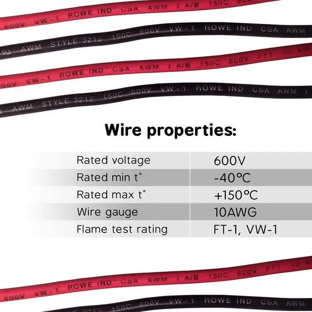 Alt view image 2 of 7 - 30 ft 10 Gauge High Temperature Wire 150 Degrees C Rated. UL and CSA Rated Silicone Rubber Insulated Cable Black and Red 15 ft of Each Color, Made in USA (30FT 10g Silicone Wire)