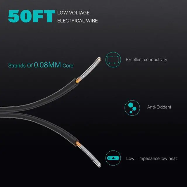 Alt view image 2 of 7 - Malibu 16/2 Low Voltage Landscape Lighting Wire 2 Pack 50 feet 16 AWG Outdoor Electrical Cable for Garden Lights 9920-0050-162