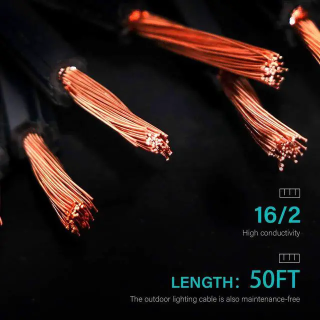 Alt view image 5 of 7 - Malibu 16/2 Low Voltage Landscape Lighting Wire 2 Pack 50 feet 16 AWG Outdoor Electrical Cable for Garden Lights 9920-0050-162