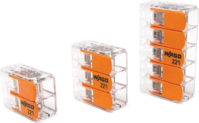 Main image of WAGO 221-61x LEVER-NUTS 10AWG 95pc Compact Wire Connector Assortment