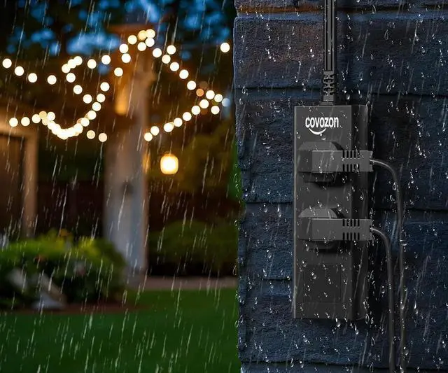 Alt view image 4 of 6 - Outdoor Extension Cord, 10 ft Outdoor Power Strip Weatherproof, Waterproof Surge Protector, 1625W Overload Protection for Kitchen Patio Christmas Lights, FCC ETL Listed.