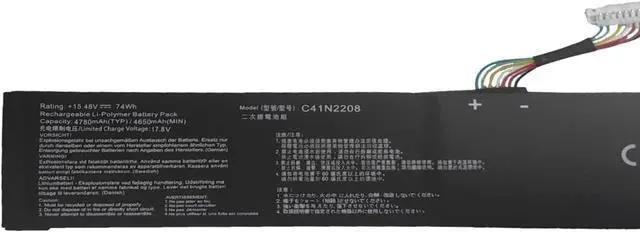 Alt view image 2 of 6 - HBFVG C41N2208 Laptop Battery Replacement for Asus RC71L PC71L NR2301L (2023) Gaming Handheld Series(15.48V 74Wh)