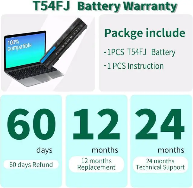 Alt view image 6 of 7 - T54FJ 8858X M5Y0X E6420 E6430 Laptop Battery for Dell Latitude E5420 E5430 E5520 E5530 E6530 E6520 Inspiron 14R 4420 5420 15R 5520 7520 17R 5720 7720 T54F3 X57F1 0T54FJ KJ321 N3X1D P15F P15G P16G