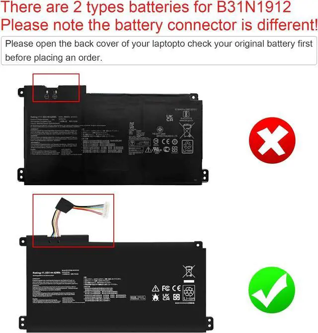 Alt view image 3 of 7 - TREE.NB B31N1912 Laptop Battery Compatible with ASUS VivoBook 14 E410MA L410MA E410KA E510MA E510KA F414MA L510MA R522MA E410MA-EK026TS EK018TS L410MA-BV058TS E510KA-EJ033TS E510KA-EJ033TS C31N1912