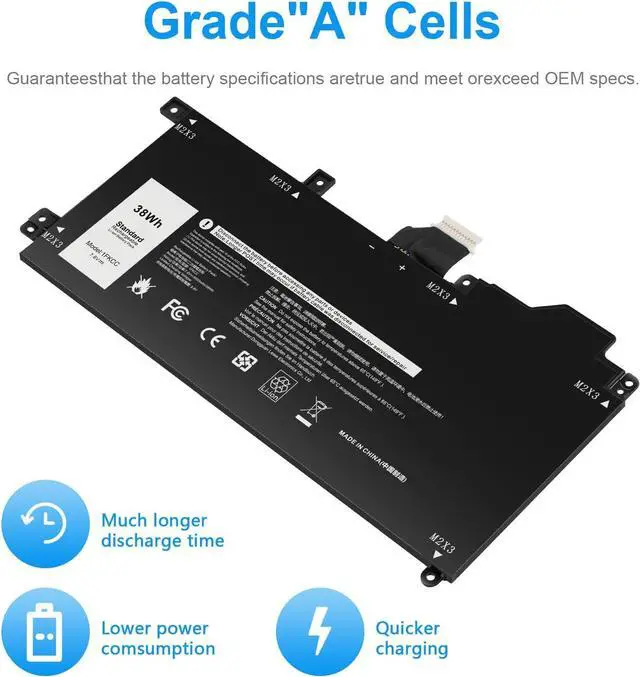 Alt view image 6 of 7 - Futurebatt 1FKCC Laptop Battery Compatible with Dell Latitude 7200 7210 2-in-1 Series T04J T04J001 T04J002 T5H6P 09NTKM 9NTKM 0D9J00 D9J00 0KWWW4 KWWW4