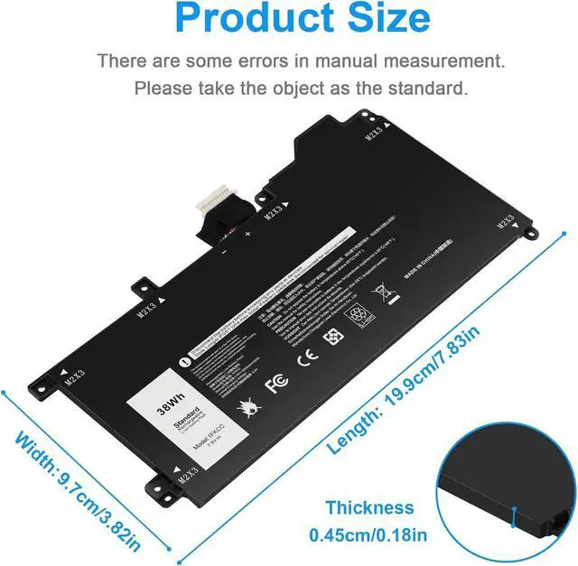 Alt view image 2 of 7 - Futurebatt 1FKCC Laptop Battery Compatible with Dell Latitude 7200 7210 2-in-1 Series T04J T04J001 T04J002 T5H6P 09NTKM 9NTKM 0D9J00 D9J00 0KWWW4 KWWW4