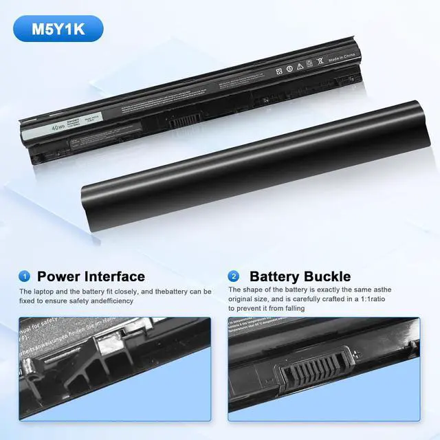 Alt view image 3 of 7 - M5Y1K 14.8V 40WH Laptop Battery for Dell Inspiron 15 5000 3000 Series 5559 5558 5555 5566 5755 5759 i5759 5758 3451 3551 3567 i3567 3458 3552 GXVJ3 P51F P51F004 P47F P63F P60G P64G P28E