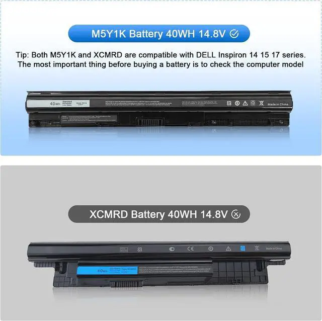 Alt view image 4 of 7 - M5Y1K 14.8V 40WH Laptop Battery for Dell Inspiron 15 5000 3000 Series 5559 5558 5555 5566 5755 5759 i5759 5758 3451 3551 3567 i3567 3458 3552 GXVJ3 P51F P51F004 P47F P63F P60G P64G P28E