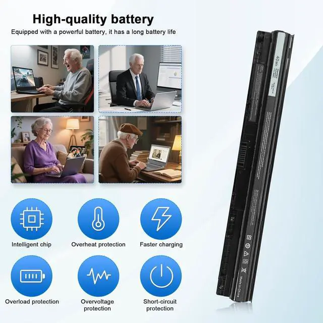 Alt view image 6 of 7 - M5Y1K 14.8V 40WH Laptop Battery for Dell Inspiron 15 5000 3000 Series 5559 5558 5555 5566 5755 5759 i5759 5758 3451 3551 3567 i3567 3458 3552 GXVJ3 P51F P51F004 P47F P63F P60G P64G P28E