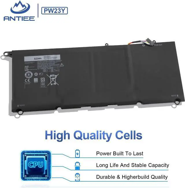 Alt view image 4 of 7 - PW23Y 60Wh Laptop Battery Replacement for Dell XPS 13 9360 3-9360-D1605G 13-9360-D1605T 13-9360-D1505 13-9360-D1505G 13-9360-D1609 13-9360-D1609G 13-9360-D1705G 13-9360-D1805TG RNP72 0RNP72 0TP1GT