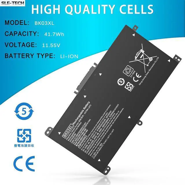 Alt view image 4 of 7 - SLE-TECH 41.7WH BK03XL Battery for HP Pavilion X360 14-BA 14M-BA 14m-ba011dx 14m-ba013dx 14m-ba015dx 14m-ba114dx 14-ba253cl 14-ba125cl 14-ba175nr 14-ba051cl 916366-421 916811-855 HSTNN-LB7S UB7G