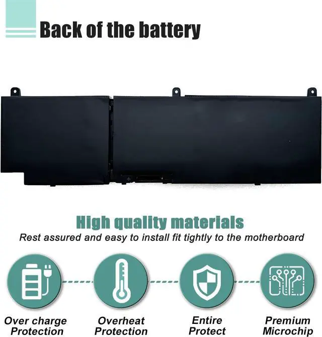 Alt view image 4 of 7 - PKWVM Laptop Battery Replacement for Dell Precision 7550 7560 7750 7760 Mobile Workstation