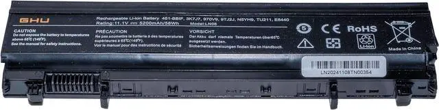 Alt view image 2 of 7 - GHU New E5540 Battery 11.1V 58WH Compatible with Dell Latitude E5540 E5440 VV0NF 0K8HC 1N9C0 CXF66 WGCW6 0M7T5F F49WX NVWGM N5YH9 VVONF VV0NF VJXMC 7W6K0
