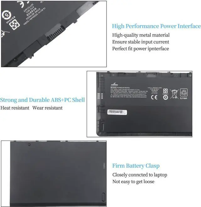 Alt view image 3 of 6 - BT04XL Notebook Battery for HP EliteBook Folio 9470 9470M 9480m Ultrabook BT04 BA06 HSTNN-IB3Z HSTNN-I10C 687945-001 H4Q47AA 687517-241 HSTNN-DB3Z 687517-171-14.8V 52WH