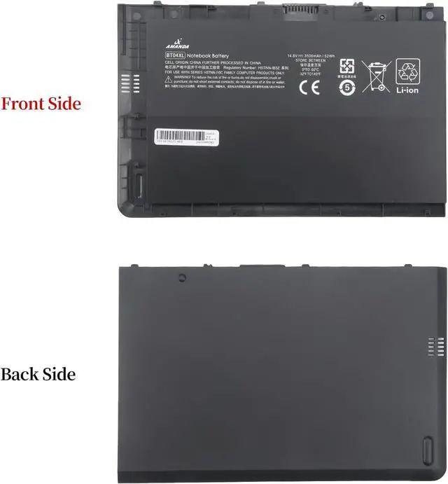 Alt view image 6 of 6 - BT04XL Notebook Battery for HP EliteBook Folio 9470 9470M 9480m Ultrabook BT04 BA06 HSTNN-IB3Z HSTNN-I10C 687945-001 H4Q47AA 687517-241 HSTNN-DB3Z 687517-171-14.8V 52WH