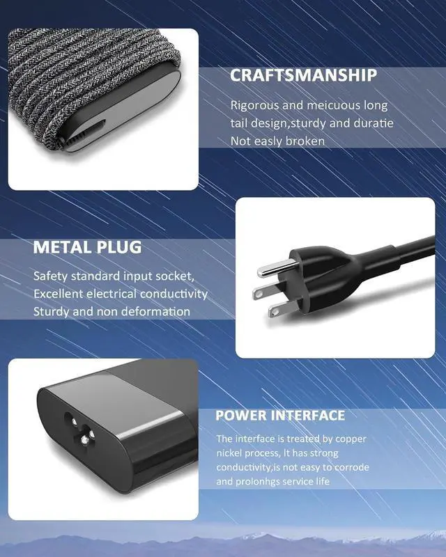 Alt view image 5 of 7 - New Slim 65W USB C Laptop Charger Replacement for HP Spectre X360 EliteBook Chromebook ProBook Envy Pavilion Elite x2 3PN48AA#ABA Fast Charging Type C Slim Travel Power Adapter