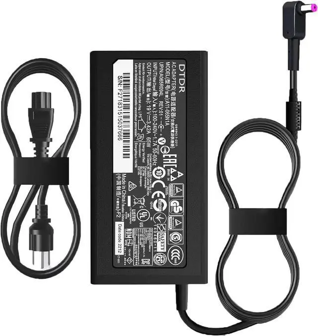 Main image of 65W 45W AC Charger Compatible with Acer Aspire E1 E3 E5 E11 E14 E15 E17 ES1 F15 Acer Aspire 3 Aspire 5 Acer Aspire V3 V5 V7 VN7 V15 Aspire R3 R7 S3 19V 3.42A Laptop Power Adapter