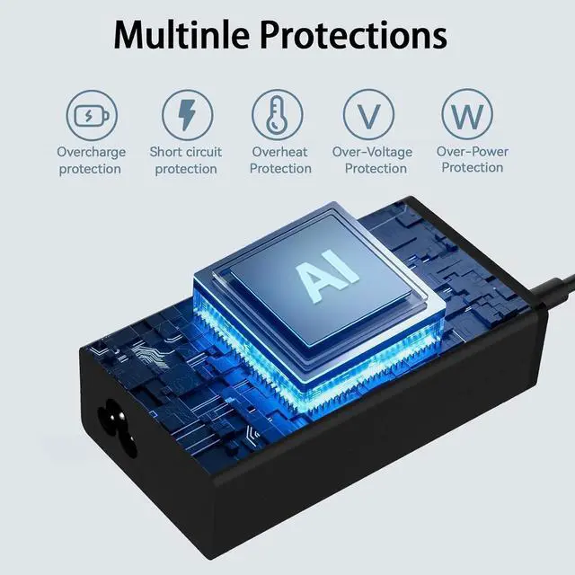 Alt view image 5 of 7 - 65W 45W AC Charger Compatible with Acer Aspire E1 E3 E5 E11 E14 E15 E17 ES1 F15 Acer Aspire 3 Aspire 5 Acer Aspire V3 V5 V7 VN7 V15 Aspire R3 R7 S3 19V 3.42A Laptop Power Adapter