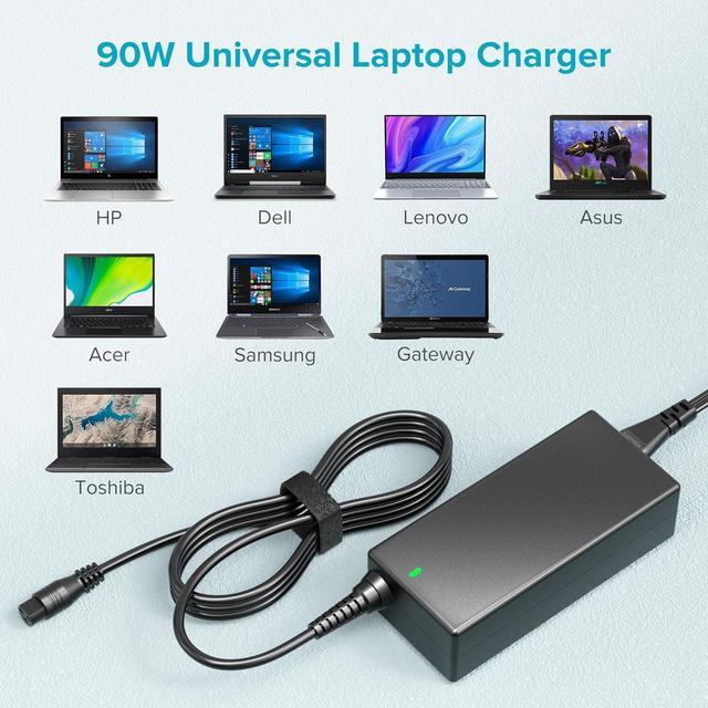 Alt view image 4 of 7 - Powseed 90W Universal Laptop Charger Replacement for HP Acer Aspire Asus Vivobook Toshiba Gateway Lenovo Ideapad Dell Inspiron Sony Samsung Power Supply Cord Computer AC Adapter with 15 Tips