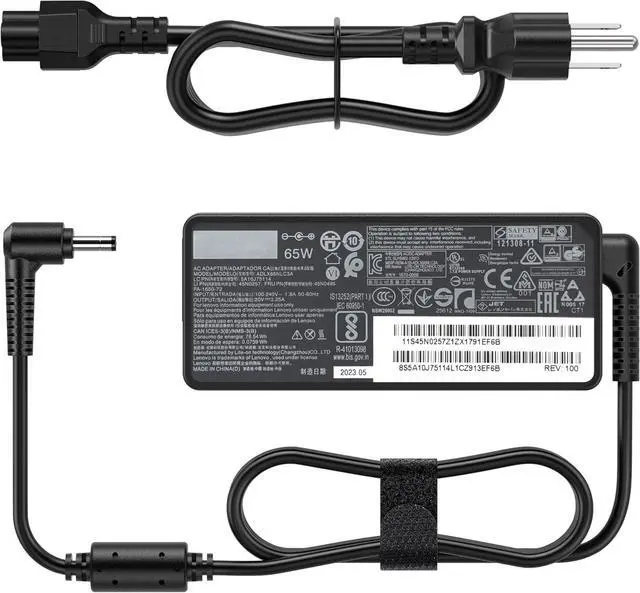 Main image of 65W Laptop Charger for Lenovo IdeaPad 1 3 5 330-14, 330-15, 330-17, 510-15, 330s-14, 330s-15 Lenovo Flex 4 5 6 Ideapad 110 510 520 530s 710s S145 S340 Yoga 710 ADLX65CDGU2A (4.0x1.7mm)