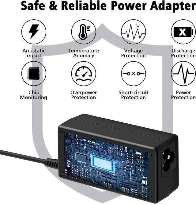 Alt view image 6 of 7 - 65W AC Laptop Charger for Dell Inspiron 15-3000 15-5000 15-7000 17-3000 17-5000 17-7000 13-5000 13-7000 11-3000 2 in 1 Series 3558 3181 5558 5559 5567 5100 5535 5555 XPS 9350 9360 Adapter Power Cord
