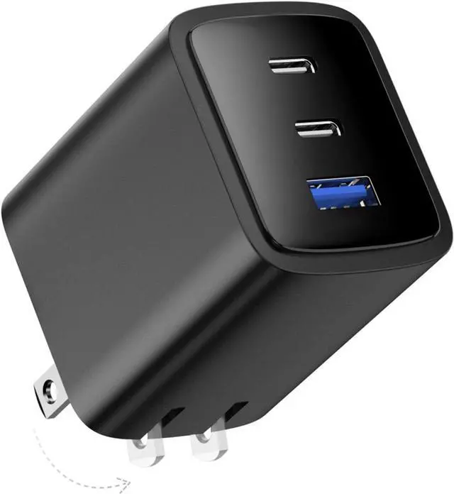 Main image of 70W USB C Charger Block for MacBook Air MacBook Pro, 3-Port Wall Charger Compact Foldable for iPad Pro Air Mini, iPhone 16 15 14 13 12, 45W PPS Fast Charging for Galaxy S24 S23 S22 S21 Note 20, Pixel