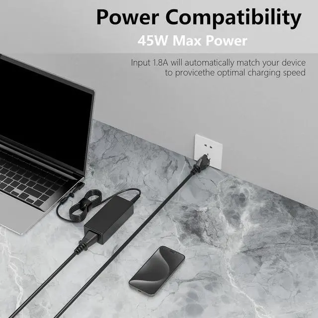 Alt view image 4 of 6 - 45W Charger fit for Acer Aspire 3 A315-23 A315-22 A315-34 A315-58 A315-58G A315-57G A315-44P A315-24 A315-59 A315-51P A315-24P A315-23G A315-35 A315-33 Laptop Power Cord