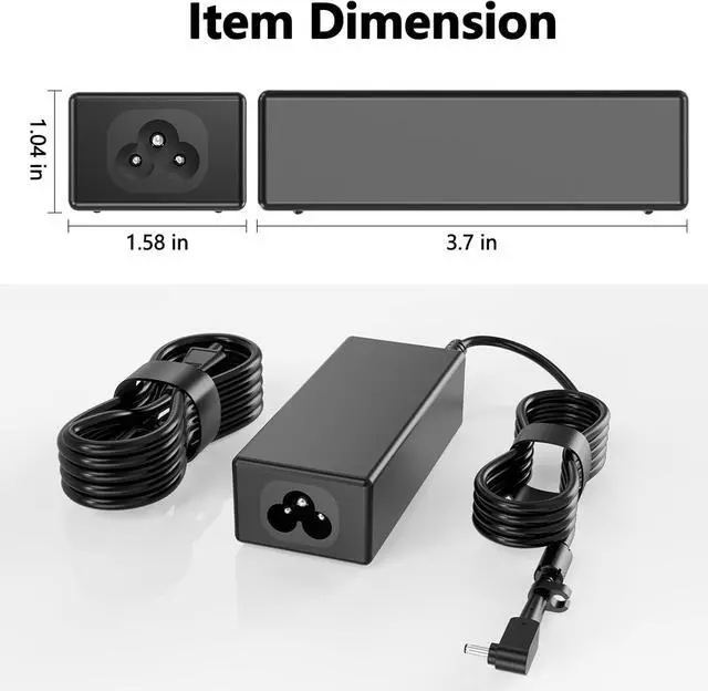 Alt view image 5 of 6 - 45W Charger fit for Acer Aspire 3 A315-23 A315-22 A315-34 A315-58 A315-58G A315-57G A315-44P A315-24 A315-59 A315-51P A315-24P A315-23G A315-35 A315-33 Laptop Power Cord