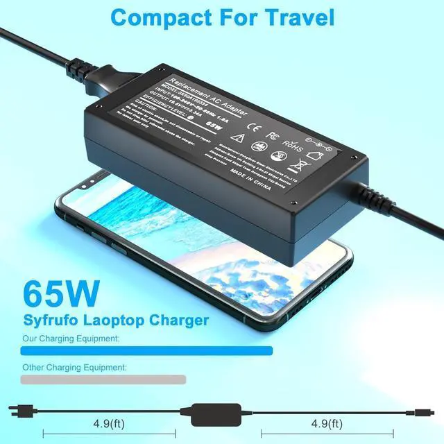 Alt view image 5 of 7 - 65W Laptop Charger for Dell Latitude 13 3301 3310 3390 14 3400 3410 3420 3490 15 3500 3510 3520 3590 Vostro 13 5301 5390 14 5401 5402 5490 15 3558 3559 - Upgrade Listed Adapter