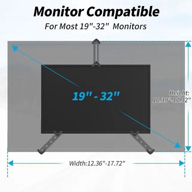 Alt view image 3 of 7 - MOUNTUP Universal VESA Mount Adapter Kit, Non-VESA Monitor Mounting Adapter for 19 to 32 inch Computer Screens, Max Load 17.6lbs VESA Adapter, MU0045