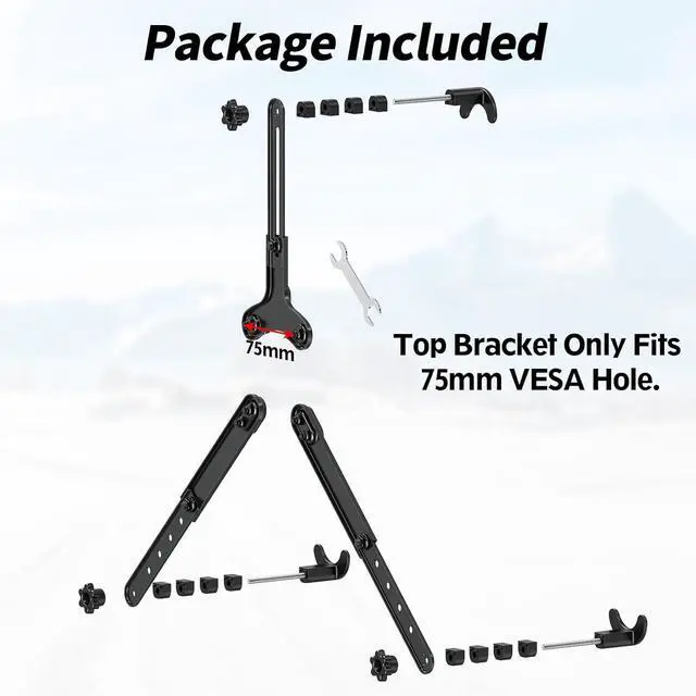 Alt view image 4 of 7 - MOUNTUP Universal VESA Mount Adapter Kit, Non-VESA Monitor Mounting Adapter for 19 to 32 inch Computer Screens, Max Load 17.6lbs VESA Adapter, MU0045