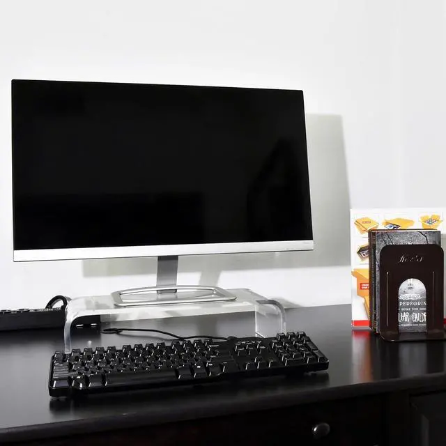Alt view image 5 of 7 - AMT Premium Acrylic Clear Monitor Riser Laptop/PC/Multimedia Monitor Stand for Home Office