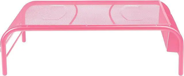 Main image of Mind Reader Monitor Stand, Ventilated Laptop Riser, Desktop Organizer, Side Storage, Metal Mesh, 20" L x 11.5" W x 5.5" H, Pink