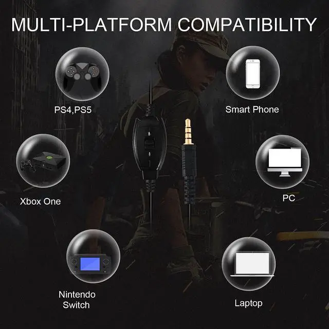 Alt view image 2 of 7 - PS5/PS4/Xbox/PC Gaming Headset with Mic - Wired Kids Headphones for Gaming and School, Girls Headset with Microphone