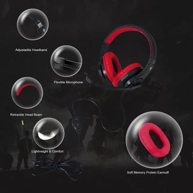 Alt view image 3 of 7 - PS5/PS4/Xbox/PC Gaming Headset with Mic - Wired Kids Headphones for Gaming and School, Girls Headset with Microphone